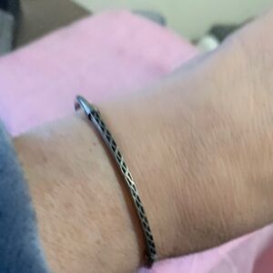 Delicate Silver-Toned Braided Cuff Bracelet
